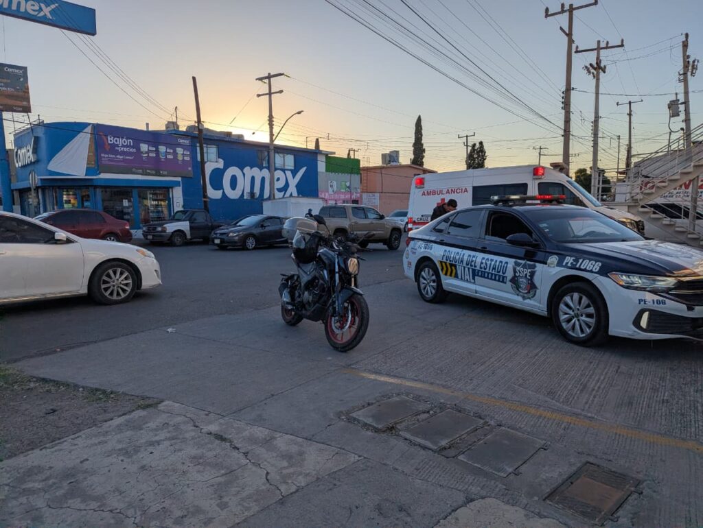Choque deja a motociclista herido en la Silvestre Terrazas