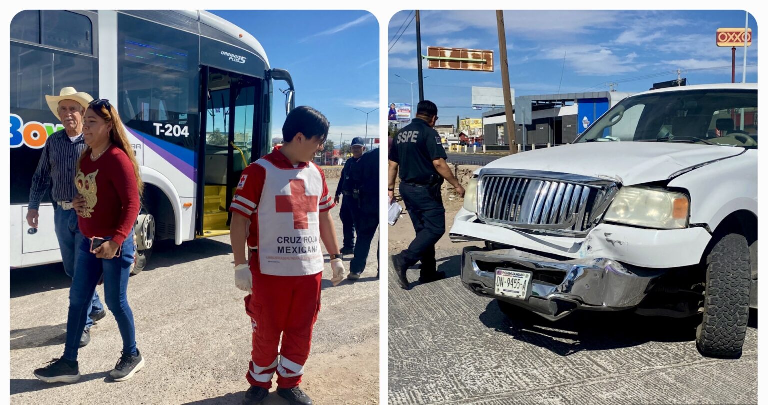 Falla de semáforos provoca choque entre pickup y camión Bowi; hay dos lesionados