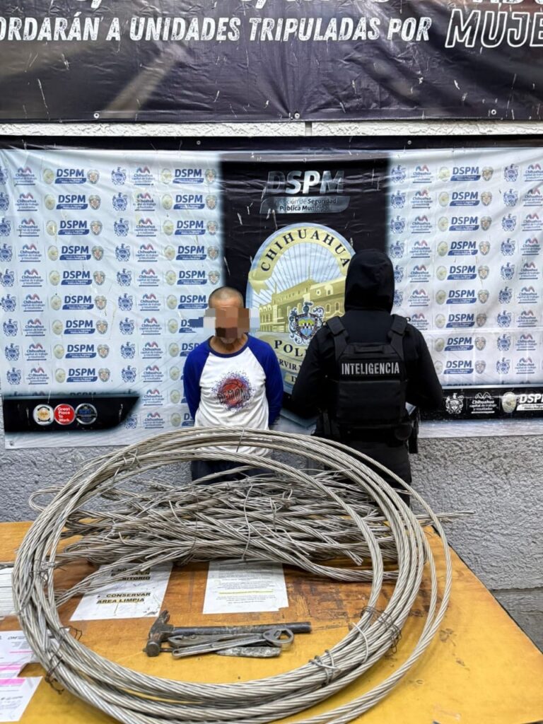 Detienen a hombre por presunto robo de cableado de alta tensión en la colonia Nuevo Triunfo