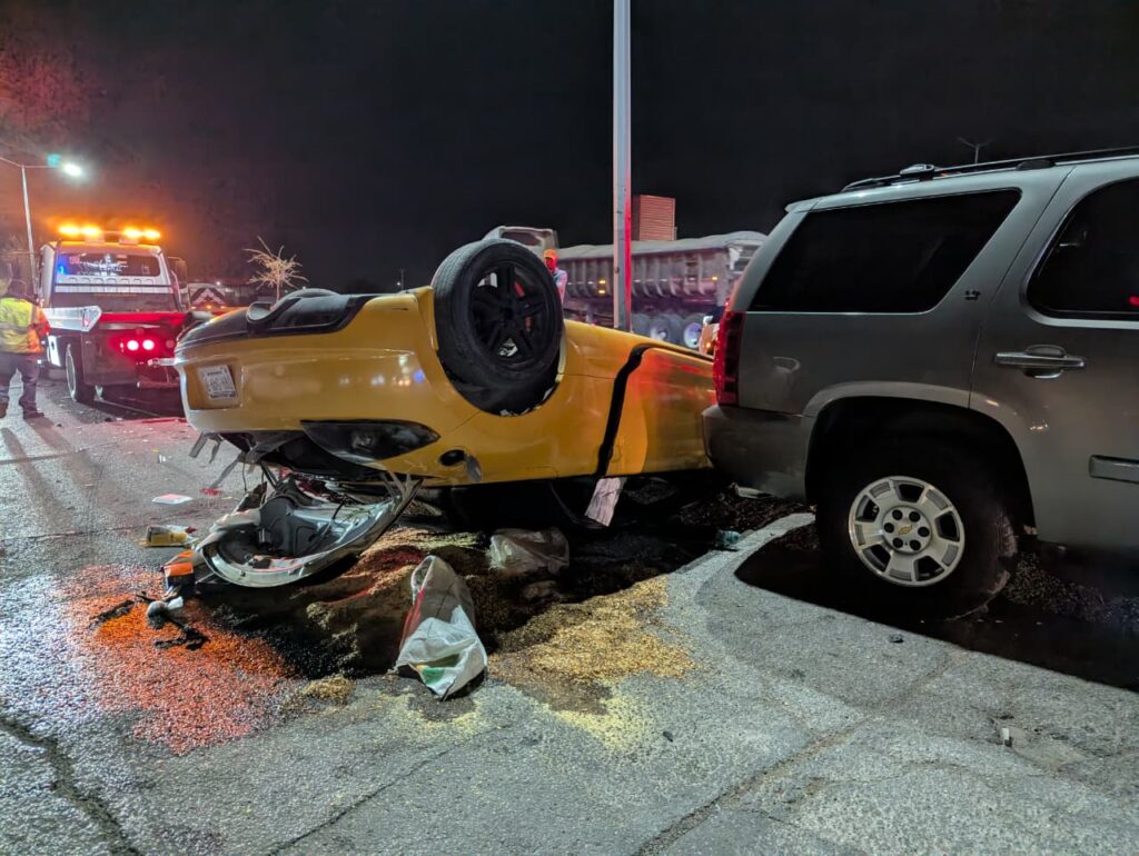 Aparatoso choque y volcadura en el R. Almada