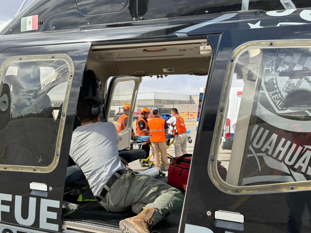 SSPE traslada en helicóptero a bebé con cardiopatía desde Ciudad Juárez para atención urgente
